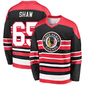 Men's Andrew Shaw Chicago Blackhawks ＃65 Breakaway Red/Black Premier Heritage Jersey
