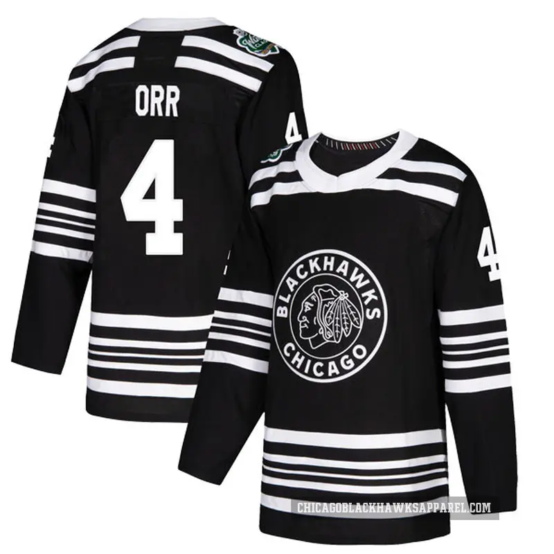 Men's Bobby Orr Chicago Blackhawks ＃4 Authentic Black 2019 Winter Classic Jersey