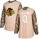 Men's Dylan Anhorn Chicago Blackhawks ＃0 Authentic Black Camo Veterans Day Practice Jersey