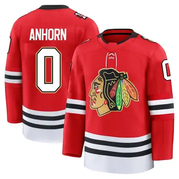 Men's Dylan Anhorn Chicago Blackhawks ＃0 Premium Black Red Centennial Jersey
