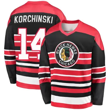 Men's Kevin Korchinski Chicago Blackhawks ＃14 Breakaway Red/Black Premier Heritage Jersey