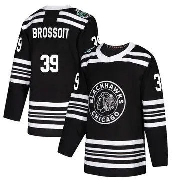 Men's Laurent Brossoit Chicago Blackhawks ＃39 Authentic Black 2019 Winter Classic Jersey