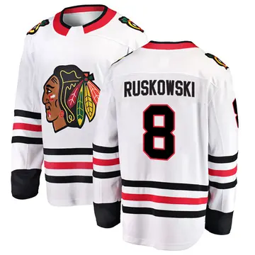 Men's Terry Ruskowski Chicago Blackhawks ＃8 Breakaway White Away Jersey