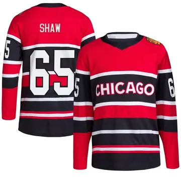 Youth Andrew Shaw Chicago Blackhawks ＃65 Authentic Black Red Reverse Retro 2.0 Jersey