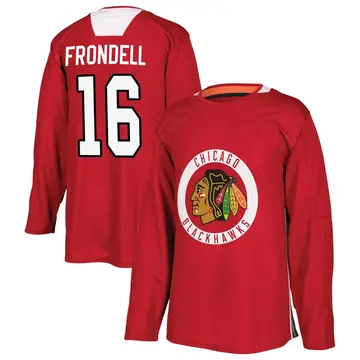 Youth Anton Frondell Chicago Blackhawks ＃16 Authentic Black Red Home Practice Jersey