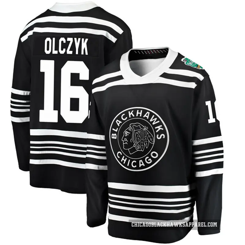 Youth Ed Olczyk Chicago Blackhawks ＃16 Breakaway Black 2019 Winter Classic Jersey
